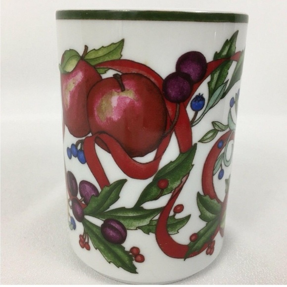 Dansk Holiday Harvest Mug Fruit Ribbons Christmas Cup International Desi… - Picture 3 of 5